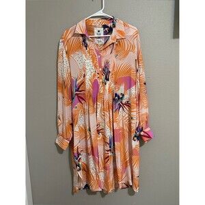 An An Londree 100% Silk Handmade Tropical Print Dress Women’s Size Medium